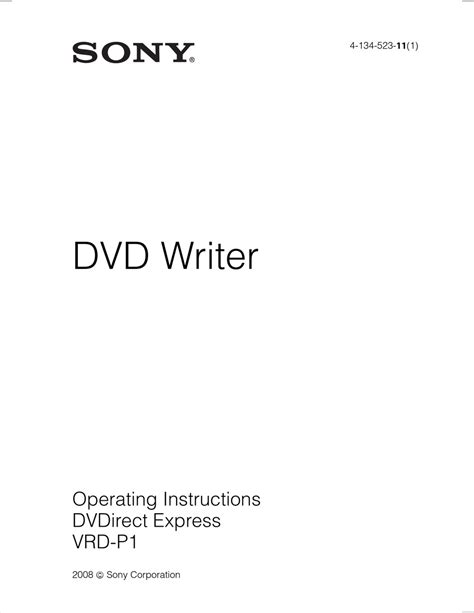 sony dvdirect recorder pdf manual